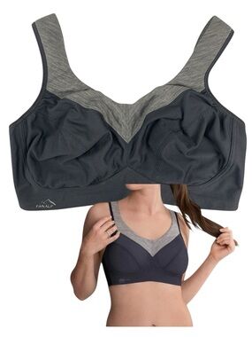Anita PanAlp Merino Wool Wire Free Sports Bra in Anthracite Gray 38F